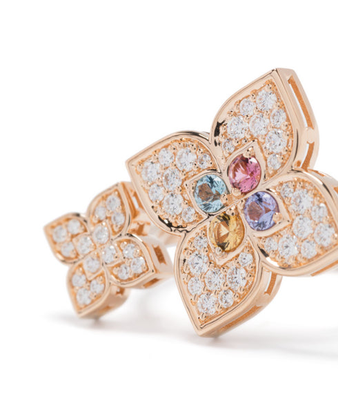 Anillo multipiedra Princesa Veneciana en oro rosa de 18 quilates
